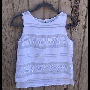 White House Black Market White Sleeveless Top